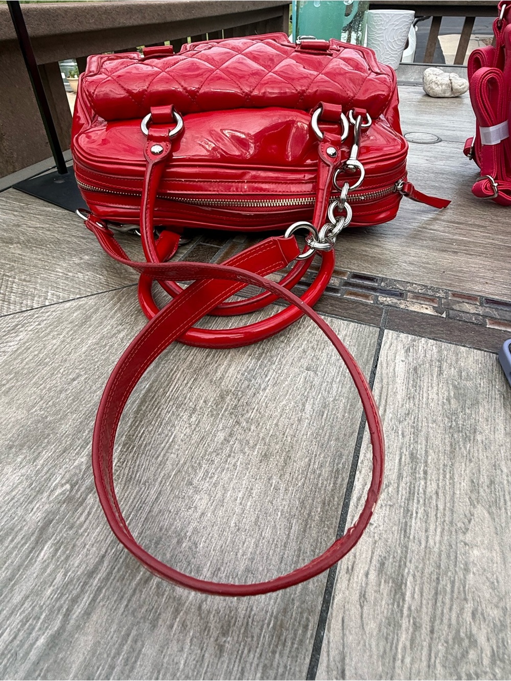 GUC Coach Poppy Liquid Gloss Vintage Pushlock Satchel Shoulder Bag - Picture 10 of 17